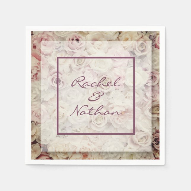 Bed of Roses Wedding Napkins (Front)