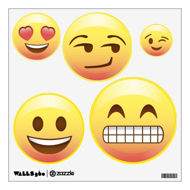 Bed Room Makeover Emoji Wall Decals Happy Emotions (Front)