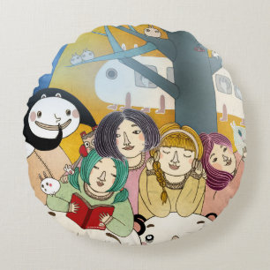 Bed time Story 2013 Round Pillow