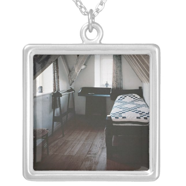 Bed, towel rail designed by Ford Madox Brown Silver Plated Necklace (Front)