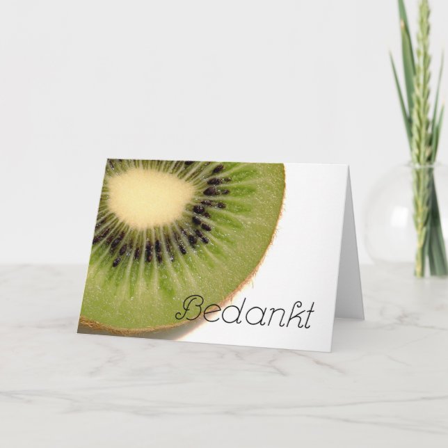 Bedankt - Thank you in Dutch with Kiwi fruit Card (Front)