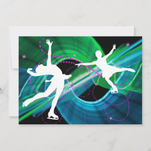 Bedazzled Figure Skaters Ice Skating Invitation