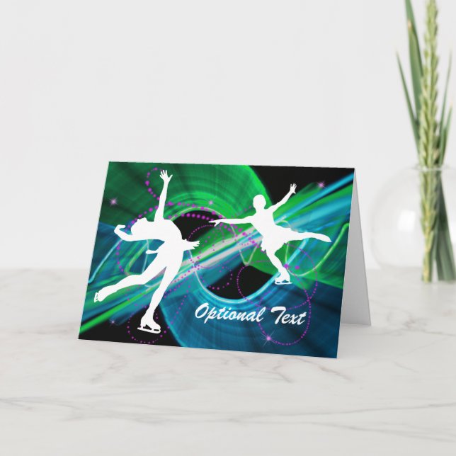 Bedazzled Ice Figure Skaters - Customizable Invitation (Front)