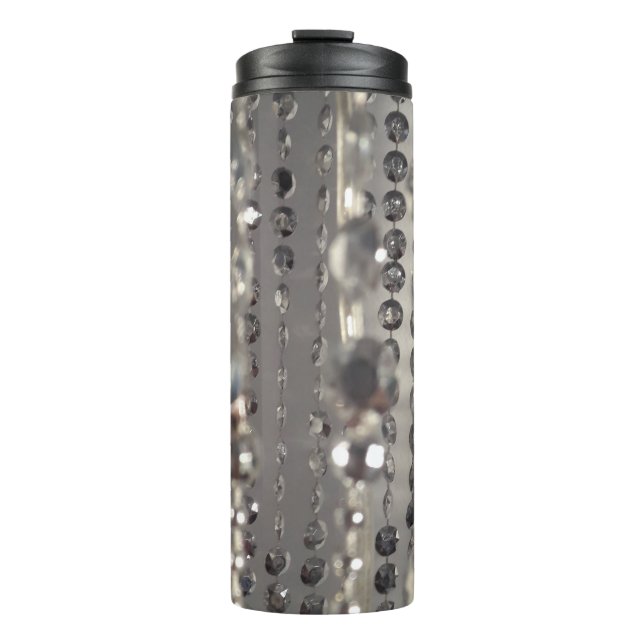 Bedazzling shiny beads on thermal tumbler (Front)