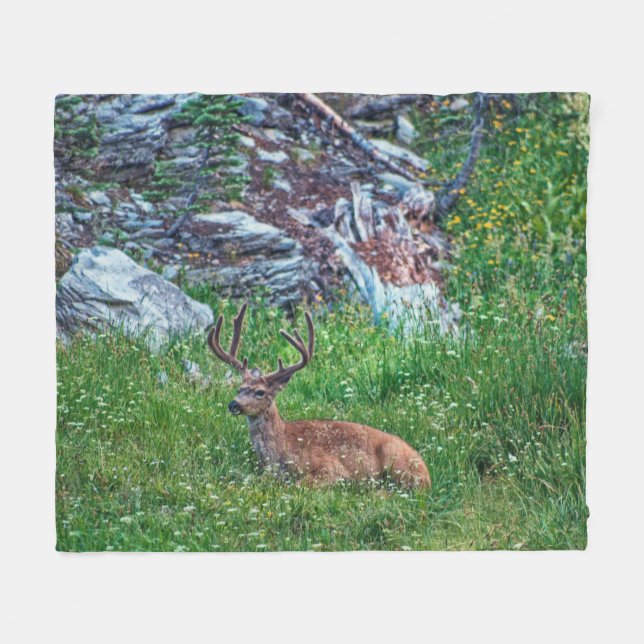 Bedded Buck Fleece Blanket (Front (Horizontal))