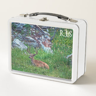 Bedded Buck Metal Lunch Box