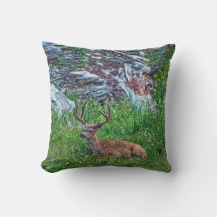 Bedded Buck Throw Pillow