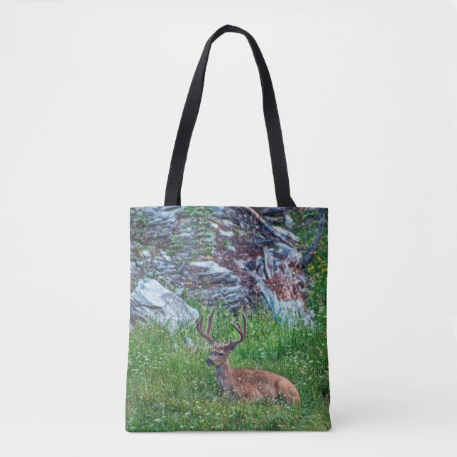 Bedded Buck Tote Bag (Front)