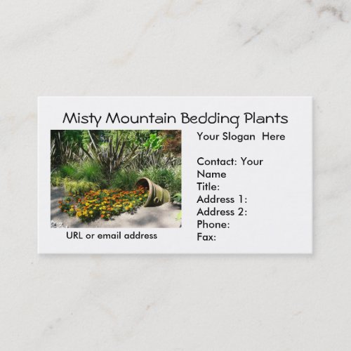 Bedding Flowers spilling out of Flower Pot Business Card