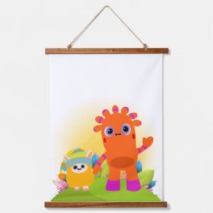 BeddyByes Wood-Topped Wall Tapestry MeMo and BaBa