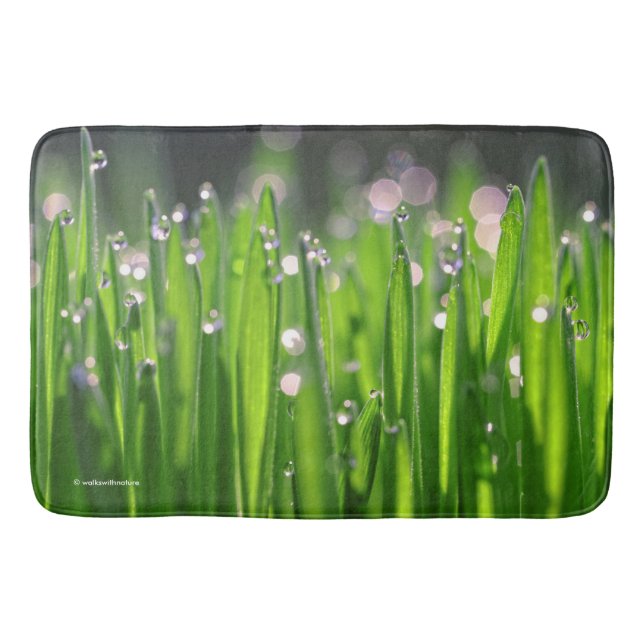 Bedewed Wheatgrass in the Morning Light Bathroom Mat (Front)