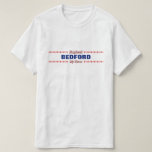 [ Thumbnail: Bedford - My Home - England; Red & Pink Hearts T-Shirt ]
