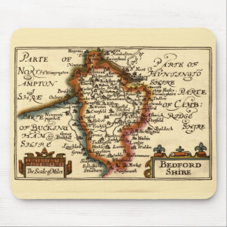 Bedfordshire County England Old Antiquarian Map Mouse Pad