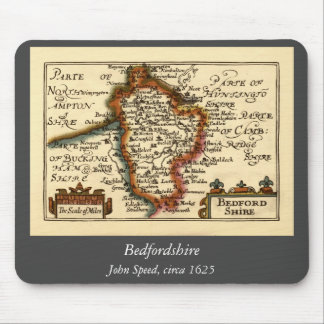 Bedfordshire County England Old Antiquarian Map Mouse Pad
