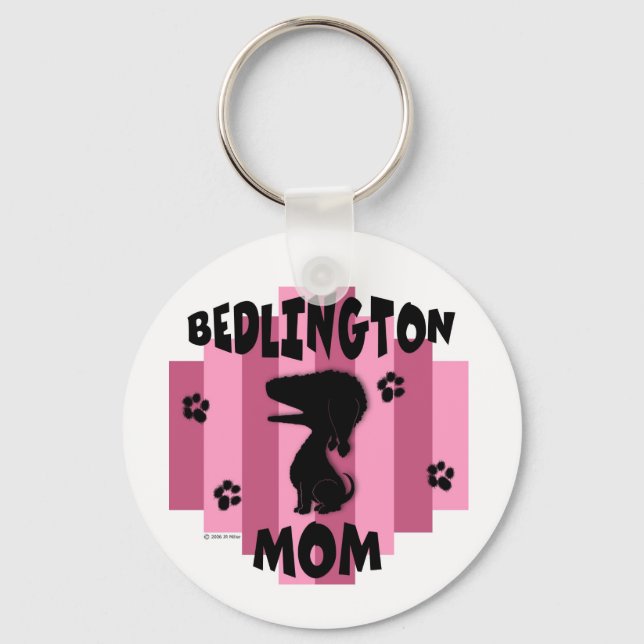 Bedlington Mom Keychain (Front)