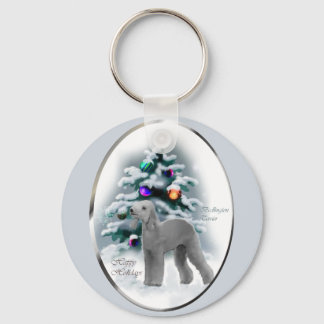 Bedlington Terrier Christmas Gifts Keychain