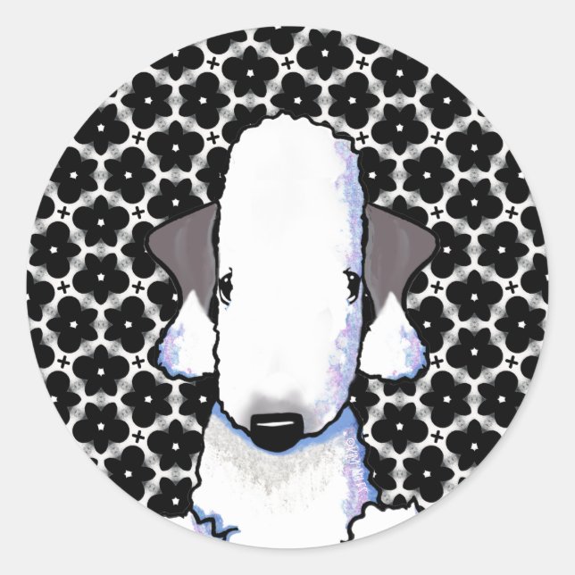 Bedlington Terrier Classic Round Sticker (Front)