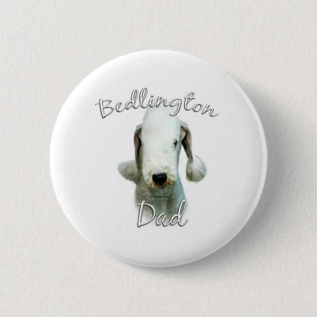 Bedlington Terrier Dad 2 Button (Front)