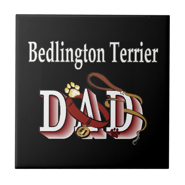 Bedlington Terrier Dad Tile (Front)