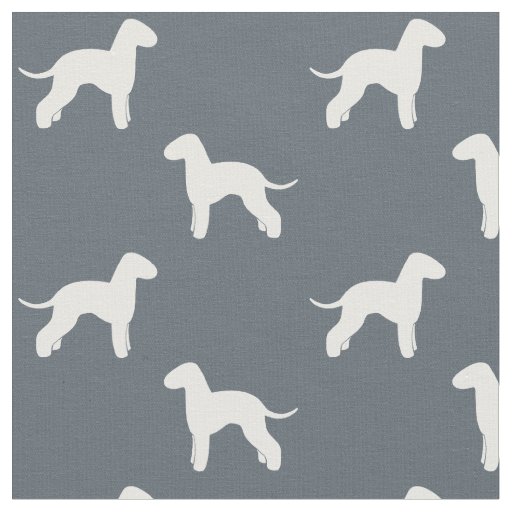 Bedlington Terrier Dog Breed Silhouettes Pattern Fabric