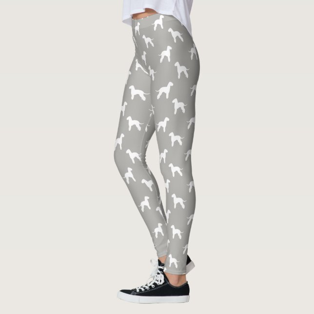 Bedlington Terrier Dog Breed Silhouettes Pattern Leggings (Left)