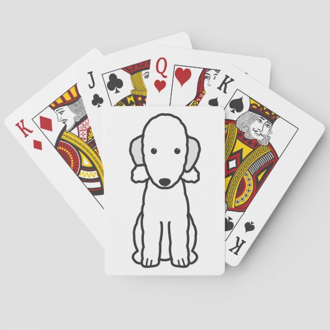 Bedlington Terrier Dog Cartoon Poker Cards (Back)