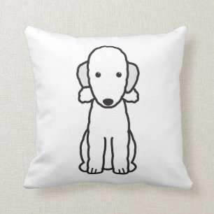 Bedlington Terrier Dog Cartoon Throw Pillow