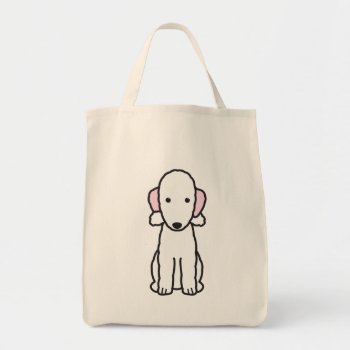 Bedlington Terrier Dog Cartoon Tote Bag by DogBreedCartoon at Zazzle