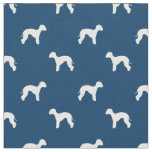 bedlington terrier dog navy blue silhouette fabric