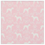 bedlington terrier dog pink silhouette fabric