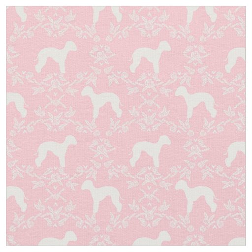 bedlington terrier dog pink silhouette fabric