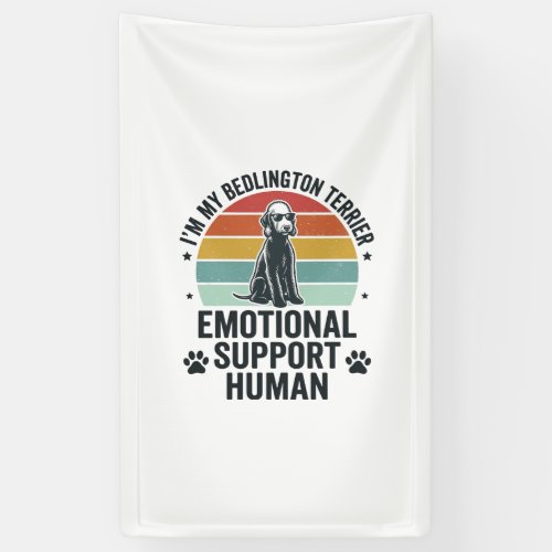 Bedlington Terrier Emotional Support Human Vintage Banner