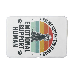 Bedlington Terrier Emotional Support Human Vintage Bath Mat