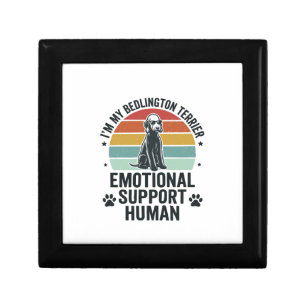 Bedlington Terrier Emotional Support Human Vintage Gift Box