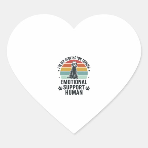 Bedlington Terrier Emotional Support Human Vintage Heart Sticker