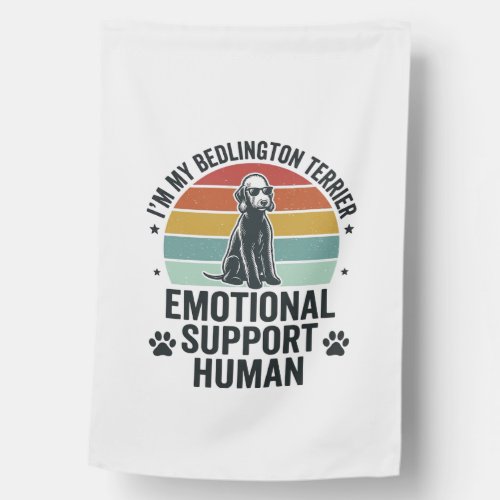 Bedlington Terrier Emotional Support Human Vintage House Flag
