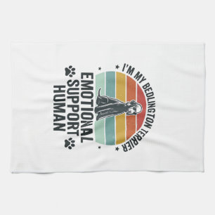 Bedlington Terrier Emotional Support Human Vintage Kitchen Towel