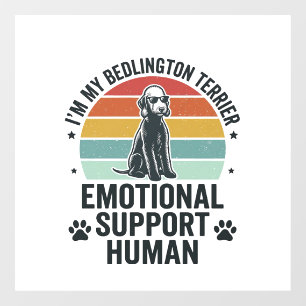 Bedlington Terrier Emotional Support Human Vintage Window Cling