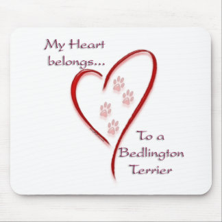 Bedlington Terrier Heart Belongs Mouse Pad