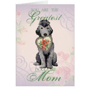Bedlington Terrier Heart Mom Greeting Card