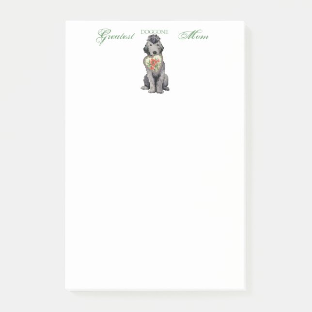 Bedlington Terrier Heart Mom Notes (Front)