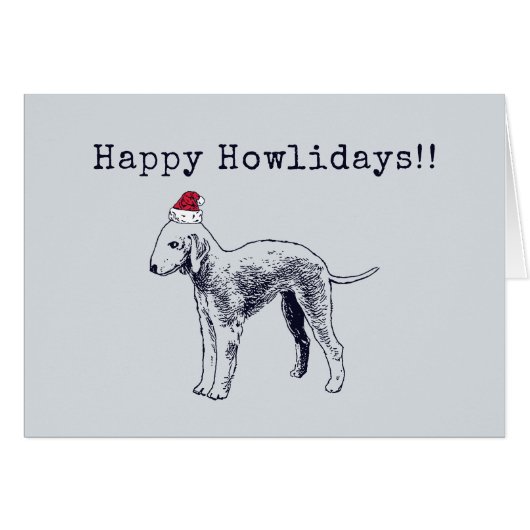 Bedlington Terrier Holiday Card (Front Horizontal)