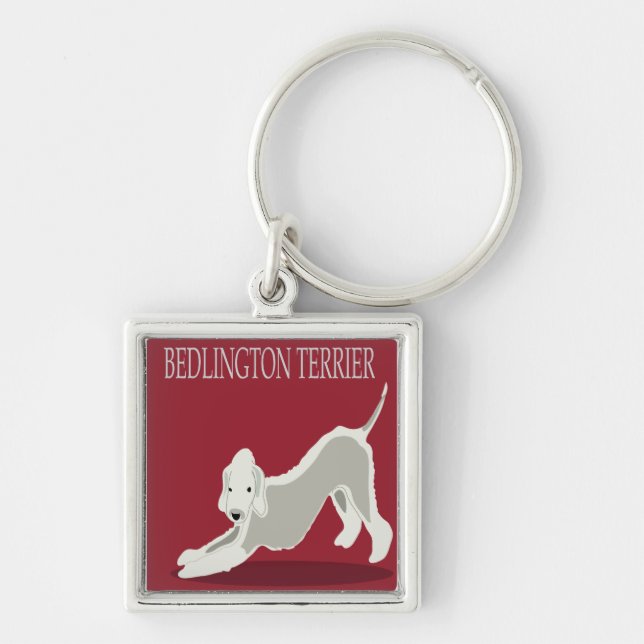 bedlington terrier keychain (Front)