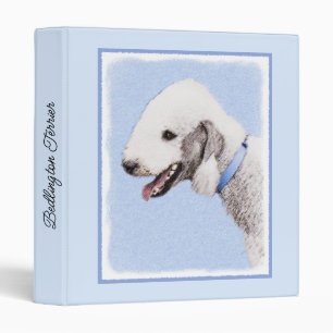 Bedlington Terrier Painting - Original Dog Art 3 Ring Binder