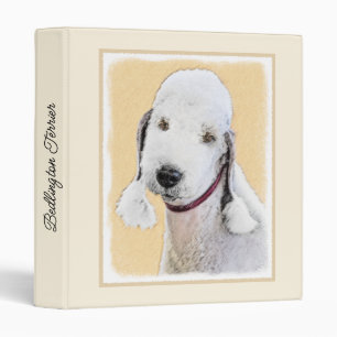 Bedlington Terrier Painting - Original Dog Art 3 Ring Binder