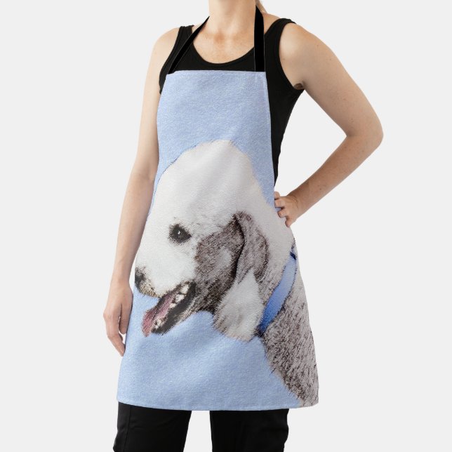 Bedlington Terrier Painting - Original Dog Art Apron (Insitu)