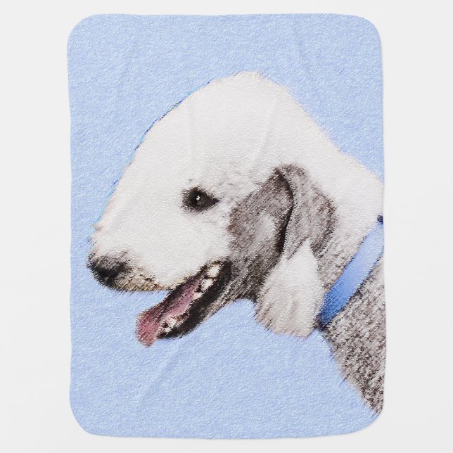 Bedlington Terrier Painting - Original Dog Art Baby Blanket (Front)