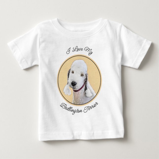 Bedlington Terrier Painting - Original Dog Art Baby T-Shirt (Front)