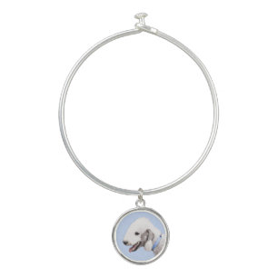 Bedlington Terrier Painting - Original Dog Art Bangle Bracelet
