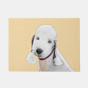 Bedlington Terrier Painting - Original Dog Art Doormat